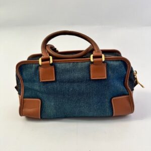 Loewe Amazona 28 2 Way handbag in denim and brown leather