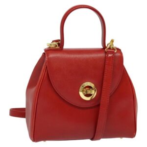 GIVENCHY Hand Bag Leather 2way Red Gold Auth BA4414 GIVENCHY Hand Bag Leather 2way Red Gold Auth BA4414