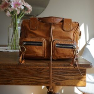 Authentic Chloe Betty Brown Leather Shoulder Hand bag Double Pocket Boston Authentic Chloe Betty Brown Leather Shoulder Hand bag Double Pocket Boston