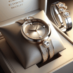 Women Bangle Watch Bracelet Quartz with Rhinestone Round Dial Stainless Steel Band Wrist Ladies Watches with Womens Watch Box