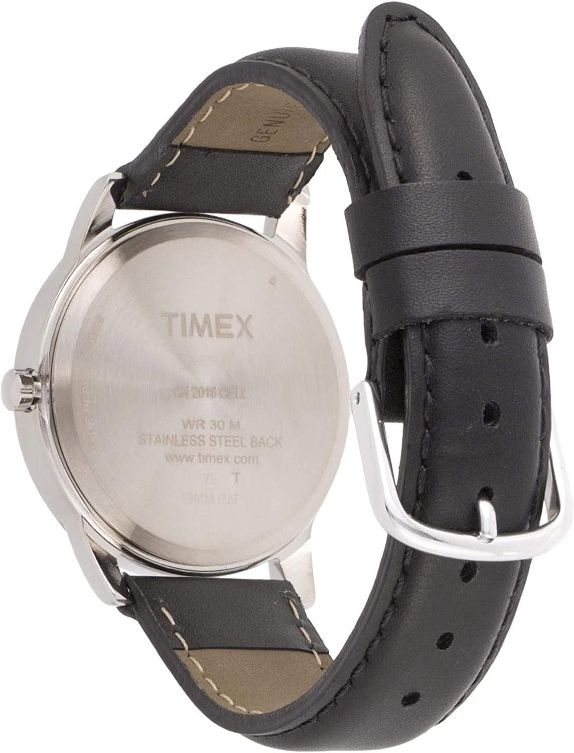 Timex Easy Reader Black Leather Strap Watch - Image 2