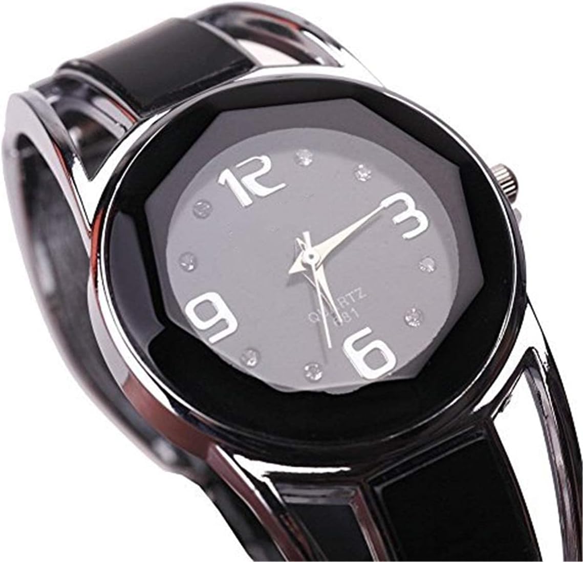 Women Bangle Watch Bracelet Quartz with Rhinestone Round Dial Stainless Steel Band Wrist Ladies Watches with Womens Watch Box - Image 5