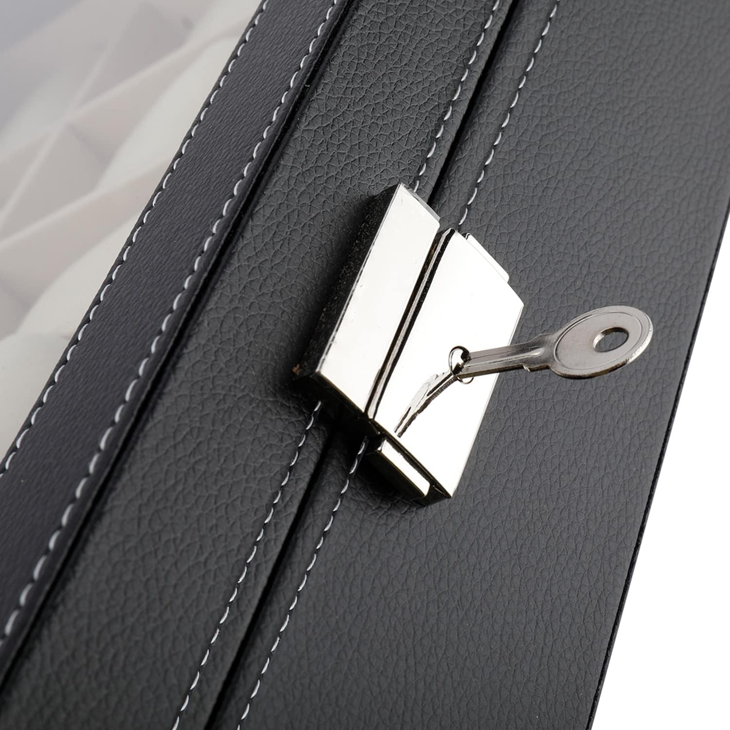 Artilife 24 slot watch box,24 Slots Watch Display Case Glass Top for Men PU Leather Display Storage Collection Organizer Jewelry Case with Removable Pillows - Image 6