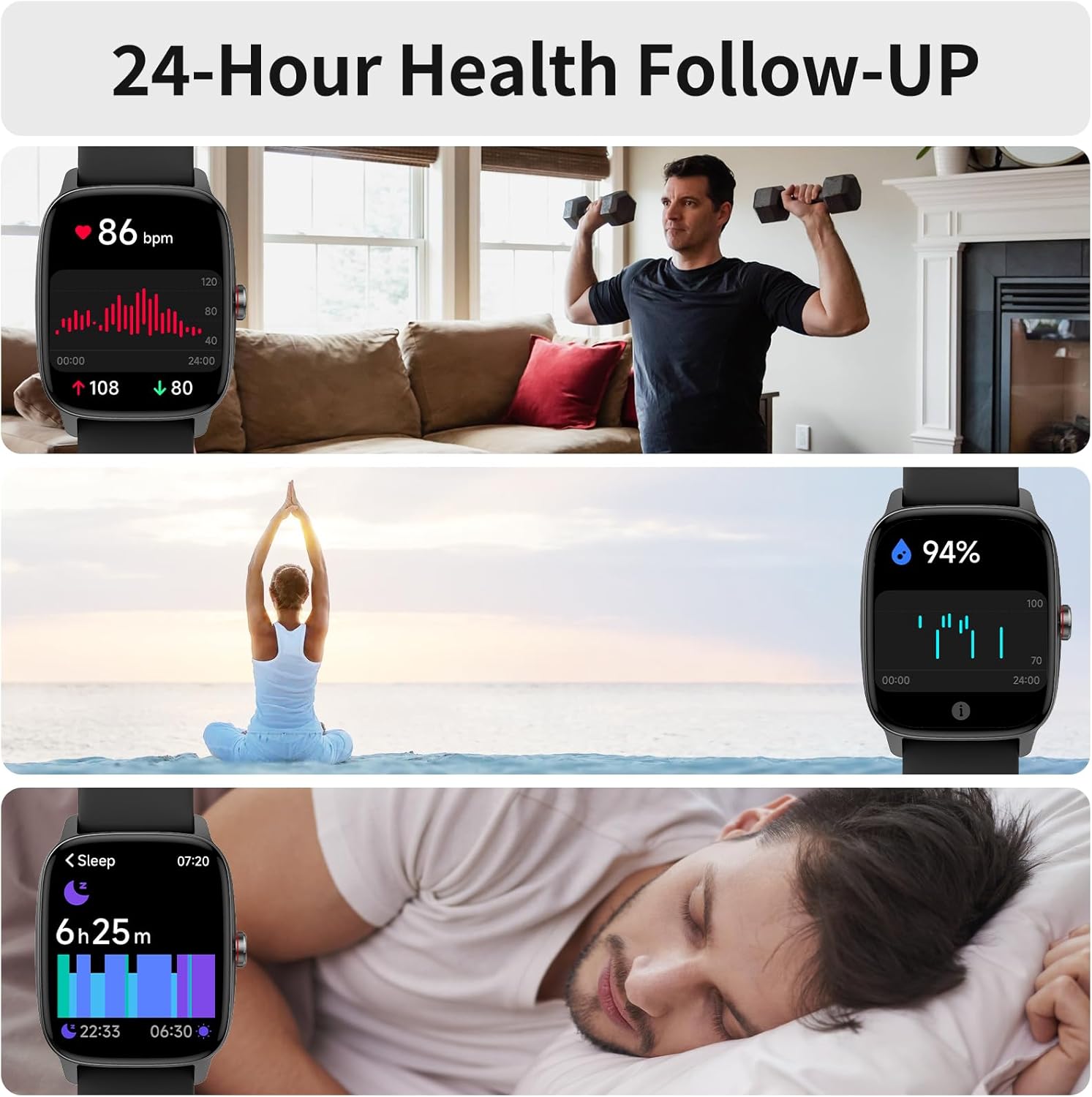 Smart Watch for Men Women, IP68 Waterproof, Bluetooth Calling, Fitness Tracker, Sleep Monitoring, 1.85'' DIY Dial, AI Built-in, 100+ Sports Modes, 7 Days Battery, Compatible with Android & iPhones - Image 6