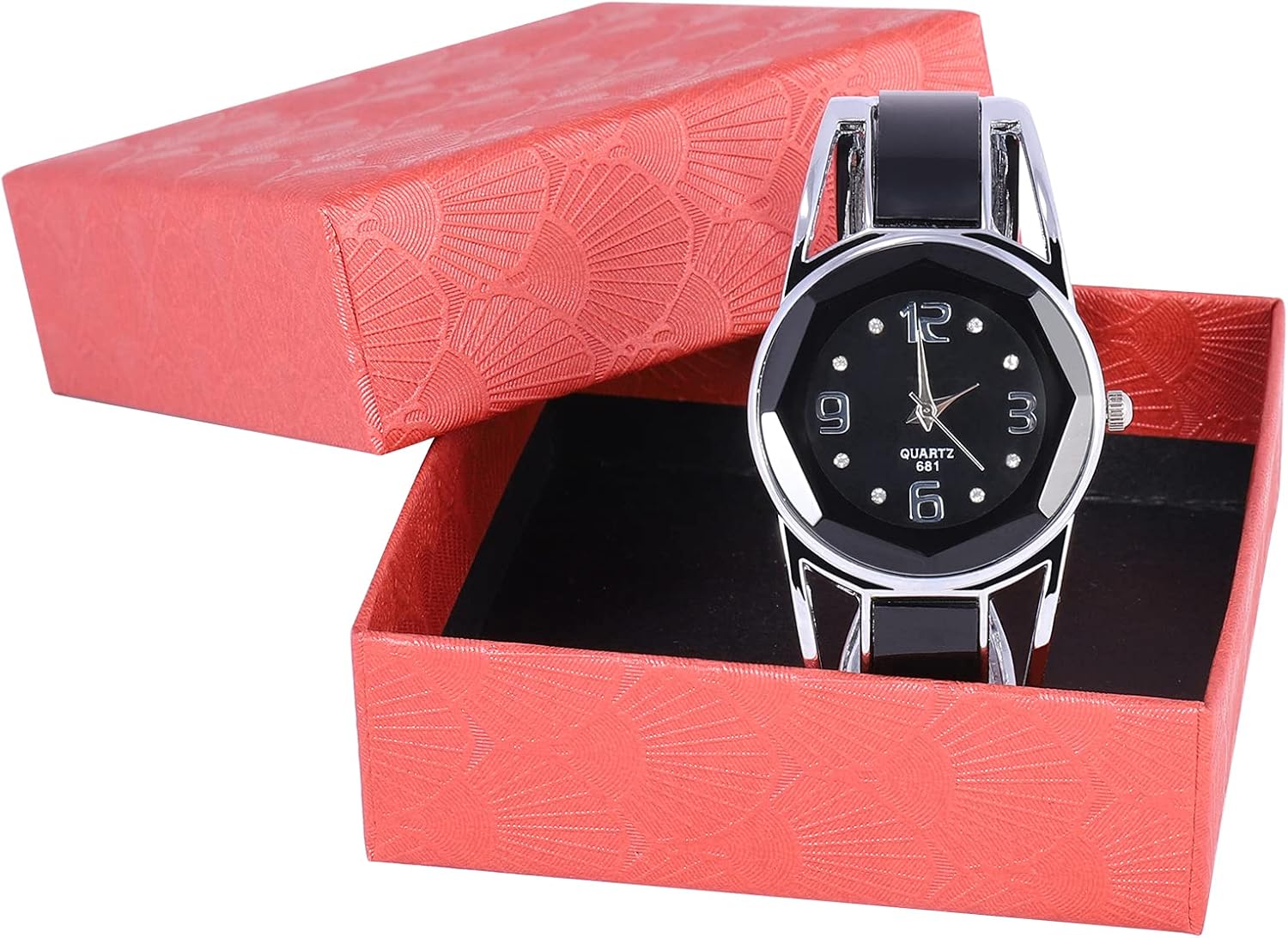 Women Bangle Watch Bracelet Quartz with Rhinestone Round Dial Stainless Steel Band Wrist Ladies Watches with Womens Watch Box - Image 6