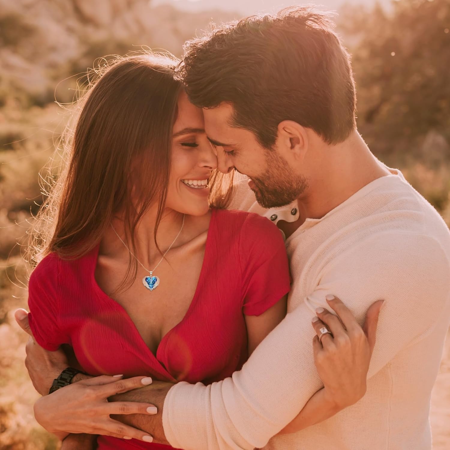 Praelinos Angel Wing Heart Necklaces for Women White Gold Plated Silver Tone Pendant Necklaces 5A Cubic Zirconia Necklace Crystal Jewelry Gifts for Christmas Valentine's Day Birthday Mother's Day Gifts for Mom Wife Girlfriend Sister Girls Her - Image 4