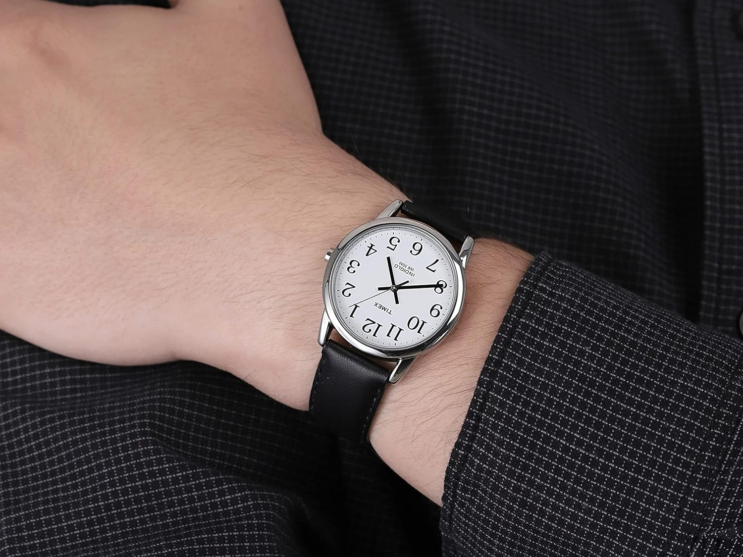 Timex Easy Reader Black Leather Strap Watch - Image 4