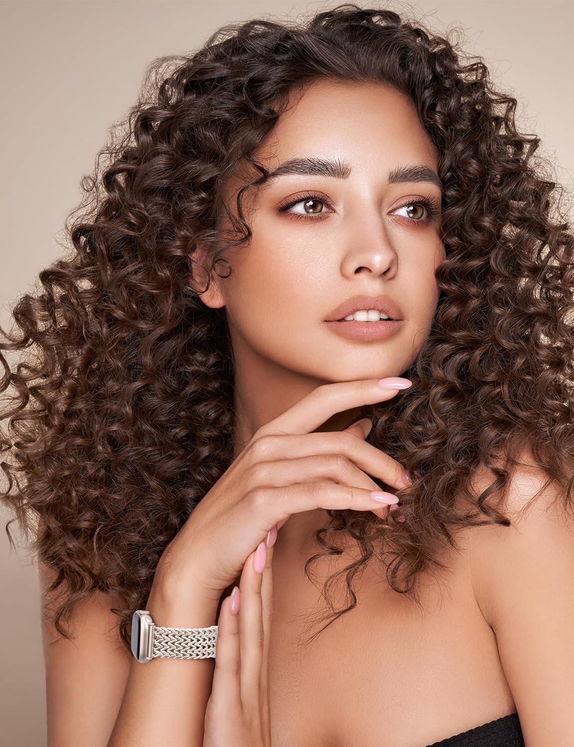 TOYOUTHS Compatible with Apple Watch Band 38/40/41/42mm Women Dressy Stainless Steel Metal Gold Chain Strap Designer Cowboy Link Bracelet for iWatch Band Series 10 9 8 7 6 5 4 3 2 1 SE, Starlight - Image 6