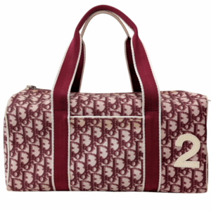 Christian Dior Trotter Hand Mini Boston Bag PVC Leather Bordeaux Authentic