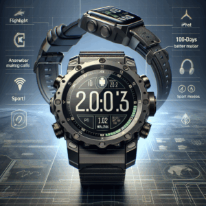 Military Smart Watch for Men (Answer/Make Calls), 2.01” Smart Watch for Android and iPhone, Fitness Tracker with Flashlight/Compass/100 Days Battery/Heart Rate/Sleep/100+ Sport Modes(2 Straps)