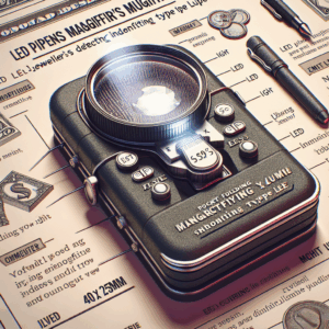 KINGMAS 40x 25mm Jeweller Magnifier Pocket Folding Magnifying Jewelry Eye Loupe with LED Light Illuminated (LED Currency Detecting/Jewlers Identifying Type Lupe)