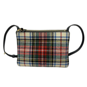 Auth CELINE Trio – White Black Multi Wool Leather Shoulder Bag Auth CELINE Trio – White Black Multi Wool Leather Shoulder Bag