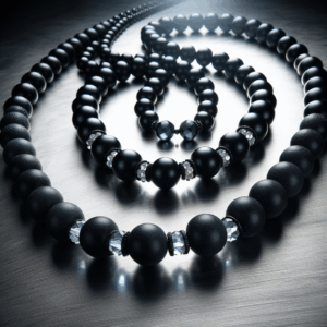 GAVU Matte Onyx Necklace, Crystal Beaded Necklace for Men, Men’s Crystal Necklace 50cm/55cm/60cm/65cm
