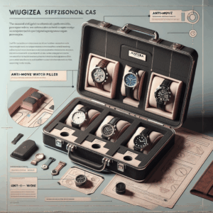 AUKURA Hard Watch Travel Case, 5 slot Watch Roll Case Storage and Organizer for Men and Women, with anti-move watch pillow