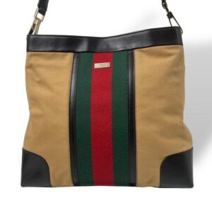GUCCI Shoulder Bag Sherry Line Canvas Brown