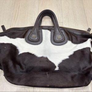 Givenchy Nightingale Handbag Cow Print Calf Hair Leather Auth from Japan RIN Givenchy Nightingale Handbag Cow Print Calf Hair Leather Auth from Japan RIN
