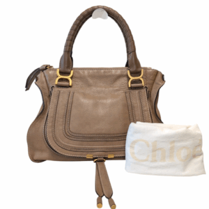 Chloe Marcie Hand Shoulder Bag Leather Brown Authentic