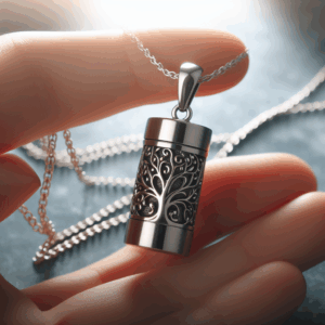 shajwo Cylinder Cremation Jewelry Tree of Life Urn Ashes Necklace for Women Men Vial Cremation Ash Pendant Loved One Memorial Jewelry