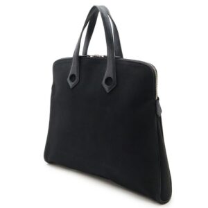 Authentic Hermès Sac Ivaux MM handbag tote bag black canvas leather silver Authentic Hermès Sac Ivaux MM handbag tote bag black canvas leather silver