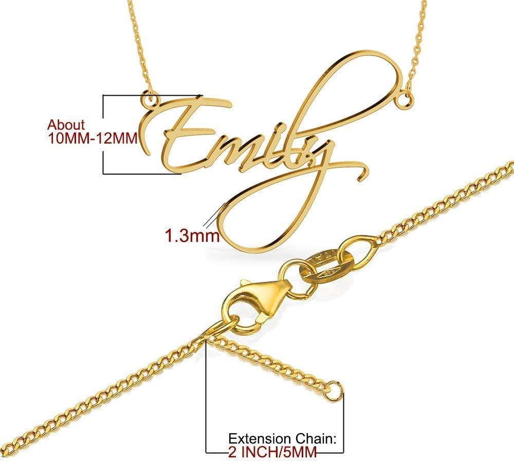 UMAGICBOX Personalized Gold Name Necklace | Stainless Steel/Sterling Silver | 14 Font Styles | Gift Box Included- Non-Tarnish, Hypoallergenic - Gift for Birthdays, Christmas, Mother's Day - Suitable for Women, Girls - Image 5