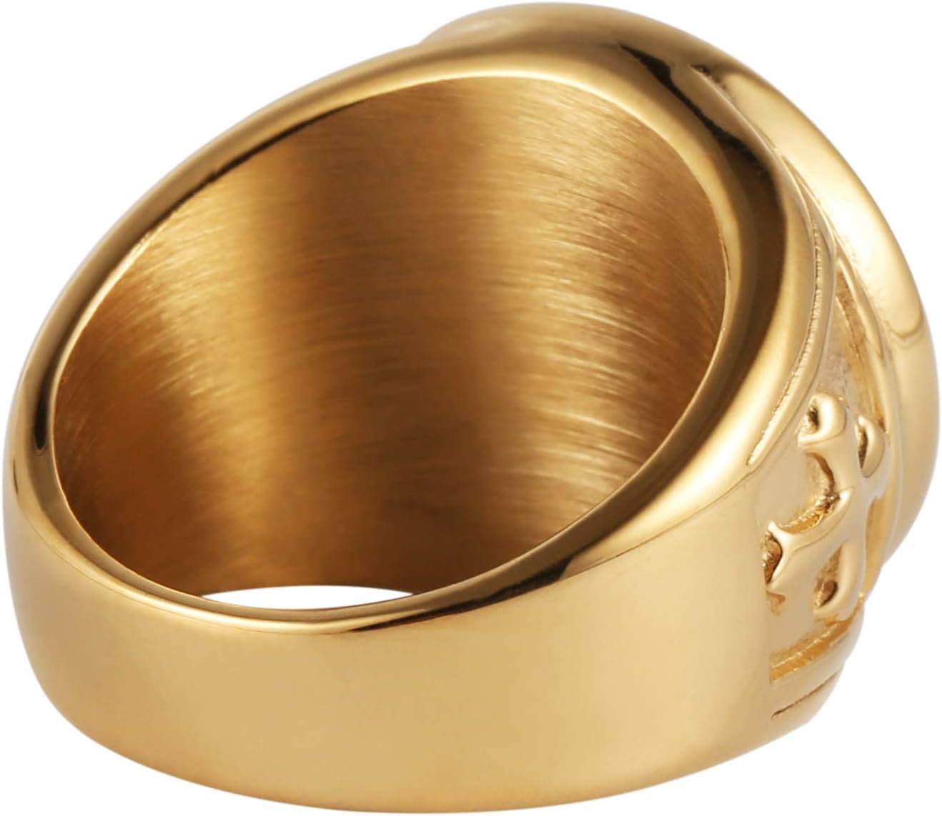 HZMAN St. Michael Ring for Men Women Stainless Steel San Miguel The Great Protector Archangel Figurine Amulet Ring - Image 3