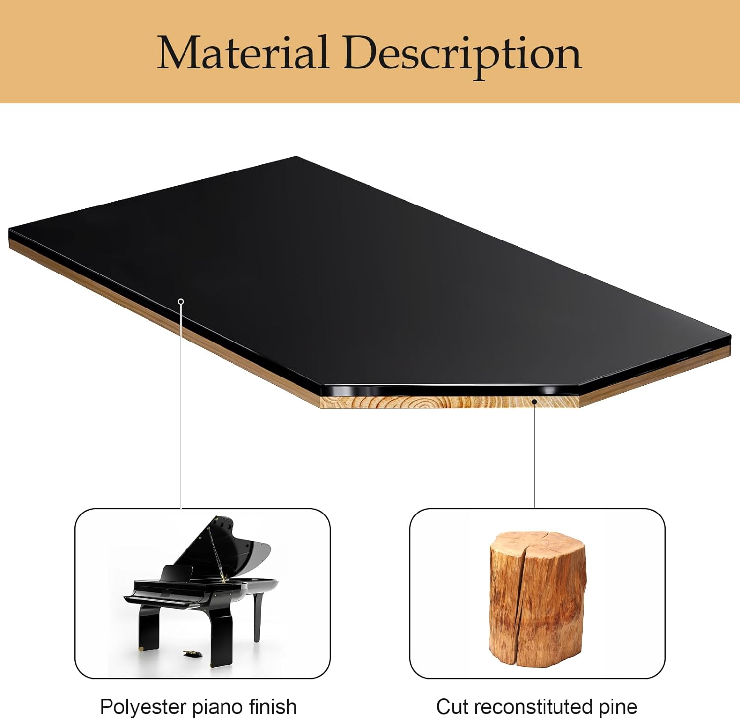 ProCase Lacquered Finish Wooden Men's Jewelry Box, 6 Slots Watch and Sunglasses Box Organizer for Men, 2-Tier Watch Holder Display Cases with Glass Top and Storage Drawer -Grey - Image 2