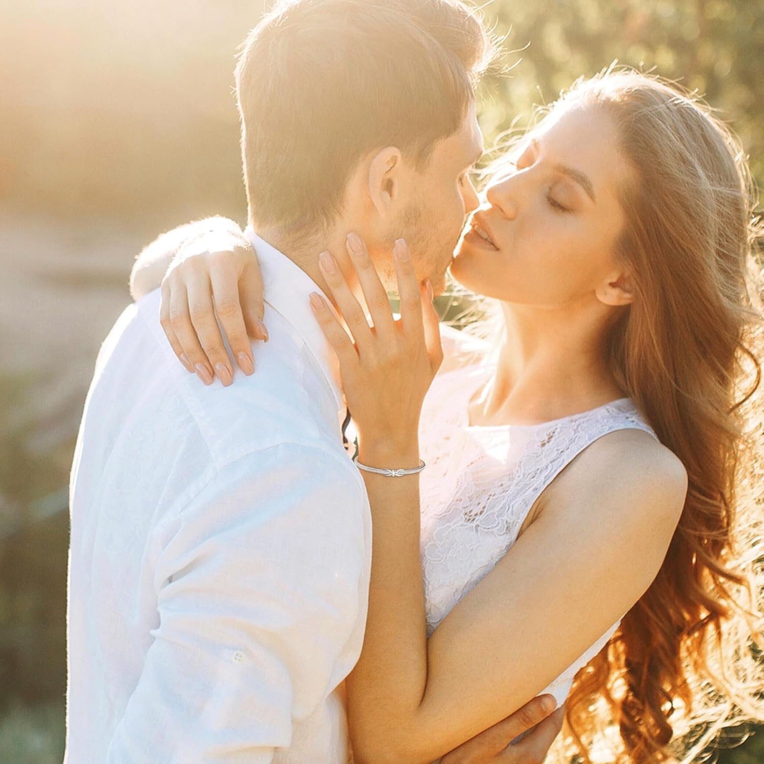 Praelinos Infinity Love Bracelet for Women White Rose Gold Plated Bangle Silver Tone Jewelry 5A Cubic Zirconia Bracelets for Christmas Mother's Day Valentine's Day Birthday Gifts for Mom Wife Girlfriend Sister Girls Her - Image 4