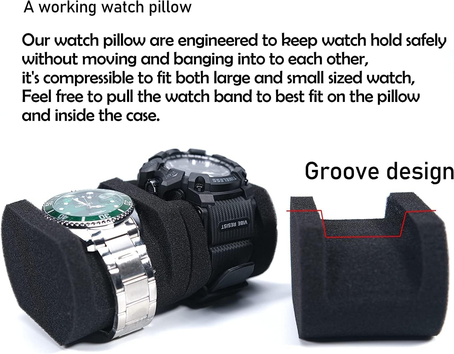 AUKURA Hard Watch Travel Case, 5 slot Watch Roll Case Storage and Organizer for Men and Women, with anti-move watch pillow - Image 6