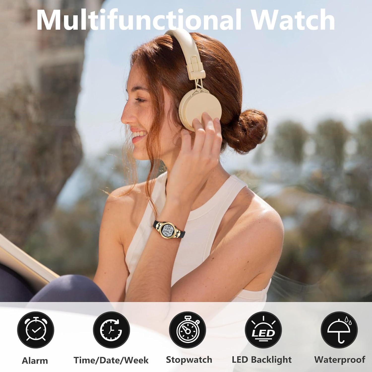 Watches for Women Sport Digital Womens Watch Waterproof with Silicone Strap Alarm/Stopwatch/Chronograph/LED Back Light - Image 7