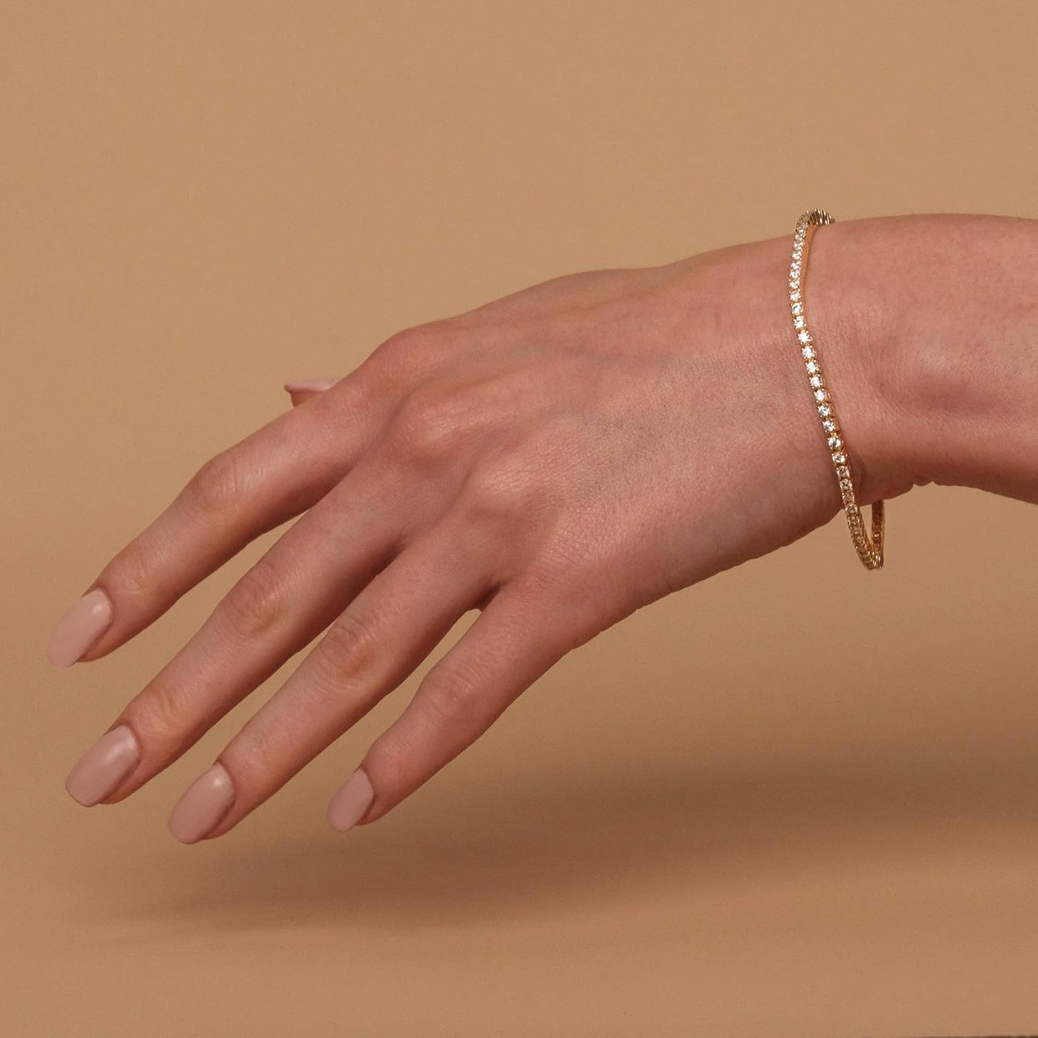 PAVOI 14K Gold Plated Tennis Bracelets for Women - 3mm Cubic Zirconia Classic Gold Bracelet for Women - Trendy Fashion Jewelry - Image 2