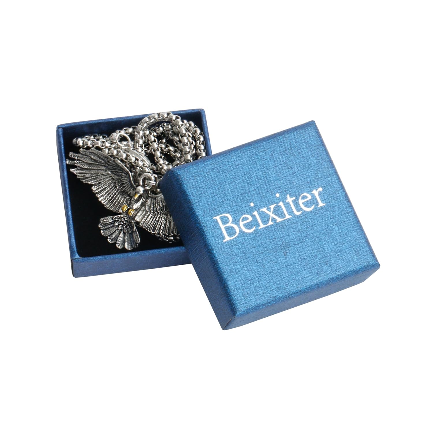 Punk Gothic Tribal Vintage Flying Eagle Pendant Necklace for Men Women, 24" - Image 6