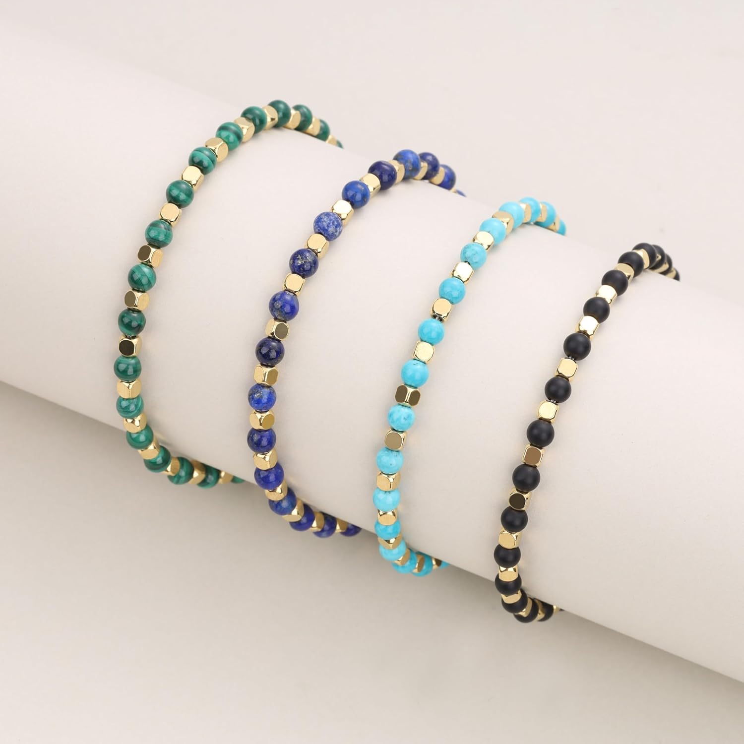 GAVU Men’s Stainless Steel Cubic Beaded Bracelet, Crystal Bracelet for Men - Image 5