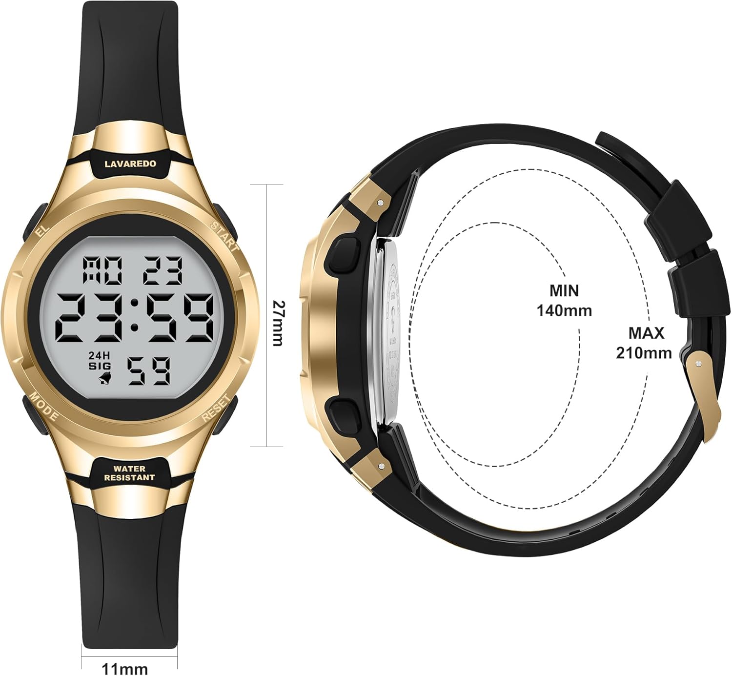 Watches for Women Sport Digital Womens Watch Waterproof with Silicone Strap Alarm/Stopwatch/Chronograph/LED Back Light - Image 3