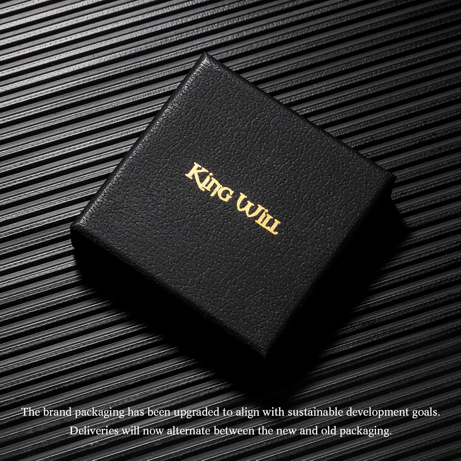 King Will 8mm Silver Titanium Ring Inlaid Wood Inner Hole Wedding Band for Men High Polished Beveled Edge Comfort Fit Size 7-13 - Image 6