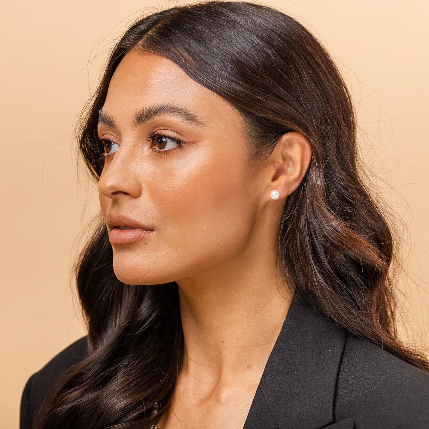 PAVOI Freshwater Gold Pearl Earrings for Women – 925 Sterling Silver Pearl Earrings Stud - Fashion Jewelry for Women - Image 2