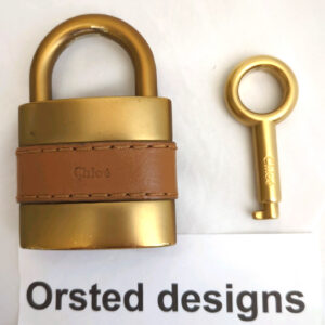 Chloe Paddington Bag Only Padlock & Key Brown Leather Hand Bag Shoulder Bag Auth