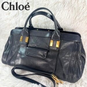 Authentic Chloe 2way Hand Shoulder Bag Leather Black From Jp USED Authentic Chloe 2way Hand Shoulder Bag Leather Black From Jp USED