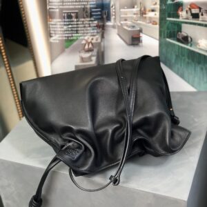 LOEWE Flamenco Clutch Black Calfskin Leather Shoulder Crossbody Bag