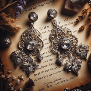 JEAN RACHEL JEWELRY 925 Sterling Silver Dangle Earrings for Women – Wire Wrap with Bezel Set Cubic Zirconia Vintage Design – Hypoallergenic, Lead & Nickel Free – Artisan Handcrafted Statement Earrings