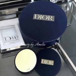 NEW 2PC DIOR Round Vanity Case Makeup Bag With Mirror And Case (Navy)