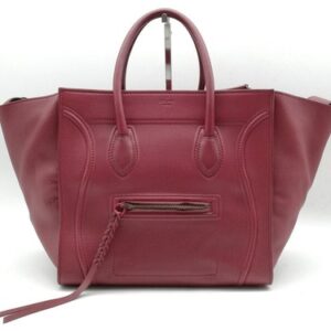 [Near Mint] Celine Luggage Phantom Tote Bag Handbag Leather Red Bordeaux