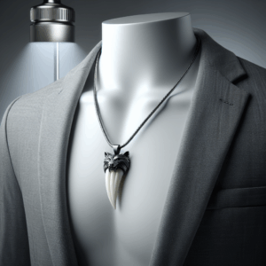 Mens Stainless Steel Wolf Tooth Pendant Necklace with Free Cable 22-26 Inches