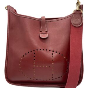 Hermes Women Crossbody Shoulder Bag H Punching Red Height 30cm Width 28.5cm 88