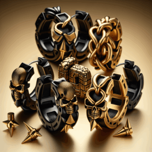 PROSTEEL Chunky Hoop Earrings for Men, Skull/Infinity/Spike/Cuban Links, Statement Earrings, Mens Punk Jewelry, Black/Gold Plated 316L Stainless Steel, Hypoallergenic for Sensitive Ears PROSTEEL Chunky Hoop Earrings for Men, Skull/Infinity/Spike/Cuban Links, Statement Earrings, Mens Punk Jewelry, Black/Gold Plated 316L Stainless Steel, Hypoallergenic for Sensitive Ears