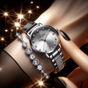 HEMOBLLO Stainless Steel Watch Womens Watches Luxury Ladies with Movement Crystal Rhinestone Diamond ES for Women Stainless Steel Wrist Dress Casual