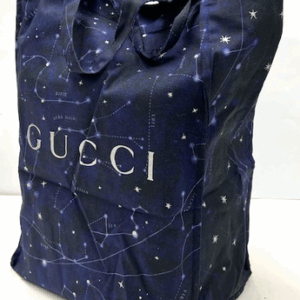 Gucci Galaxy & Stars Constellation Zodiac 100% Cotton Shopping Bag Navy Blue