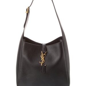 Saint Laurent Le 5 A 7 Small Leather Hobo Bag Women’s Black Os
