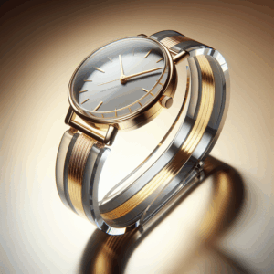 JewelryWe Women’s Ultra Thin Easy Reader Watch with Elastic Strap Golden/Silver Tone Stretch Band Watches