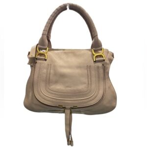 Chloe~Marcie Satchel Bag in Grained Calfskin Leather~ Pre-Owned with Defect 0100