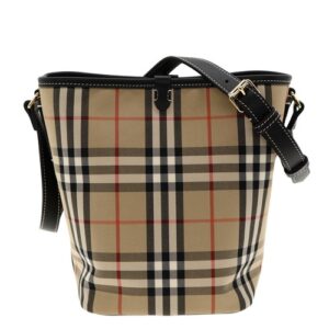 Burberry Ashby Bucket Bag Archive Beige House Check Canvas New Burberry Ashby Bucket Bag Archive Beige House Check Canvas New
